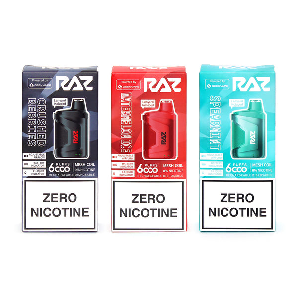 Geek Vape RAZ CA6000 Zero Nicotine Vape | Nicotine Free
