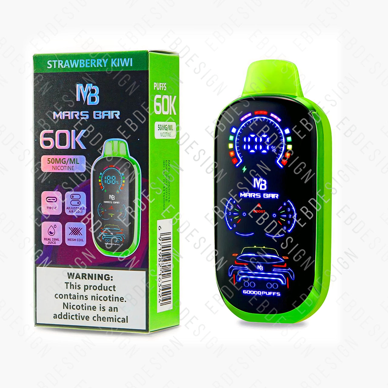 Mars Bar 60K Puffs Disposable Vape | 25ML Mesh Coil Rechargeable EBDesign Mars Bar 60K Puffs Disposable Vape | 25ML Mesh Coil Rechargeable EBDesign