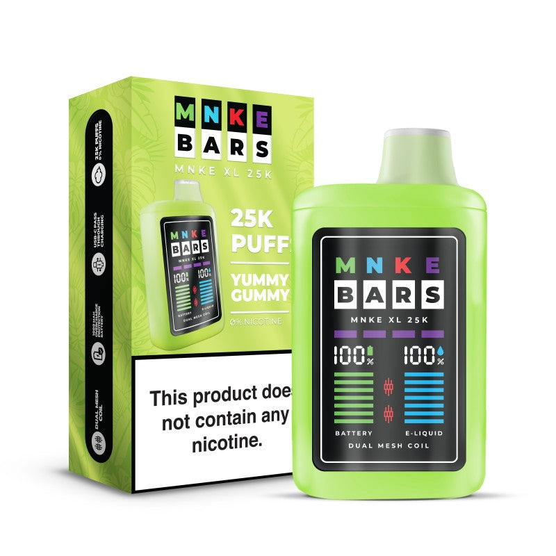 MNKE Bars XL Vape | MNKE XL 25K Puffs ZERO Nicotine, Nicotine Free Ecig EBDesign MNKE Bars XL Vape | MNKE XL 25K Puffs ZERO Nicotine, Nicotine Free Ecig EBDesign
